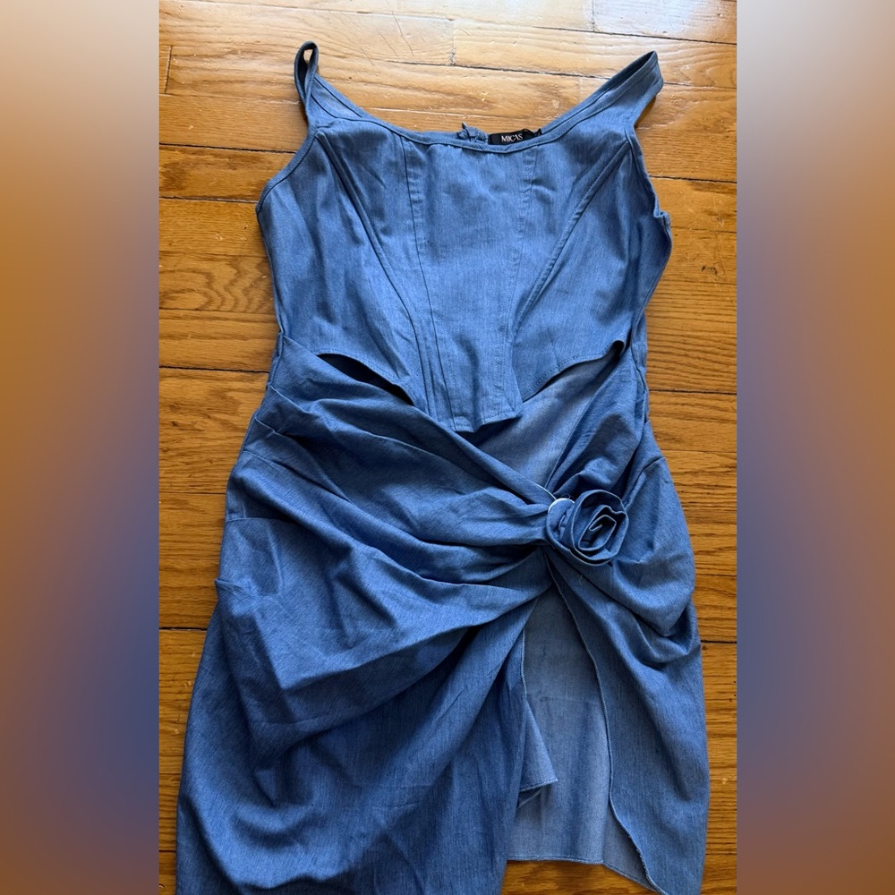MICAS Elegant Blue Denim Dress